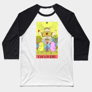 Tree Trunks & Mr Pig as The Lovers Tarot Baseball T-Shirt